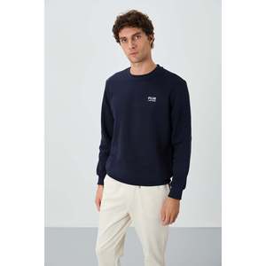 Sudadera Azul Marino para Hombre Omar, 100% Algodón, Tejido French Terry Cepillado 88137 - Product Image 5