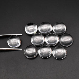 9X9MM AAA Topacio blanco natural Cabujón redondo Parte posterior plana Semi-Precioso calibrado Piedras preciosas sueltas Fabricación de joyas Lote al por mayor - Product Image 4
