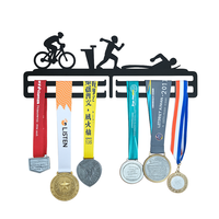 Athlètes de triathlon Courir Award Logo personnalisé Ruban en métal Cintre Médaille Présentoir