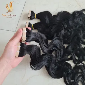 도매 하이 퀄리티 보이지 않는 테이프 100% 사람의 머리카락 확장 원시 베트남 사원 머리