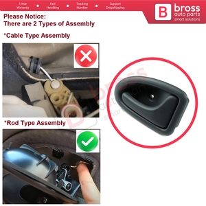 Manija Interior Derecha Gris Tipo Varilla BDP100 para Clio 2, Scenic, Megane 1, Trafic, Master 2, Mascott, Logan 1, Movano, Vivaro A, Intersta - Product Image 5