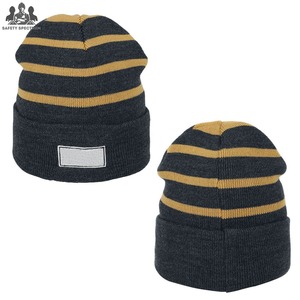 Gorro de Lana de Alta Calidad, Color Sólido, Diseño Jacquard a Rayas, Transpirable, Impermeable, Ajustable - Product Image 1
