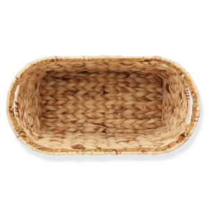 ISLA Stylish Handwoven WaterHyacinth Oval Versatile Storage Basket with Built In Handles <b>Magazine</b> <b>Holder</b> Basket OEM Wholesale - Product Image 5