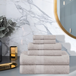 High Quality 6pc Soft Terry Bath Towel Set Durable 100% Cotton <b>for</b> Resellers Antimicrobial Gym Towel - Product Image 2