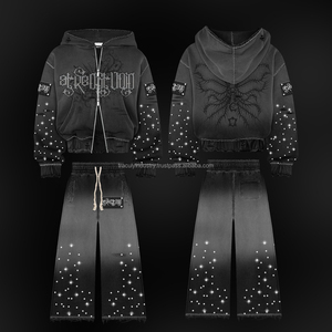 ชุดวอร์มผ้าคอตตอนผ้าฟลีซเทอร์รี่เสื้อสวมหัวสำหรับผู้ชายไซส์ XL ซักกรด & DTG พิมพ์ลาย100% ตามสั่ง - Product Image 1