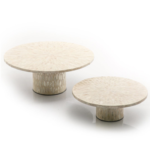 Base en résine de nacre de Collection personnalisée, support à Dessert/plateau à gâteaux à un niveau pour fête d'anniversaire et de mariage - Product Image 5