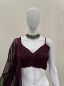 Conjunto de moda Faux Georgette Tube Blusa Full Stitch Plazo Adornado Dupatta Ideal para regalos ejecutivos Adquisición de negocios - Product Image 4