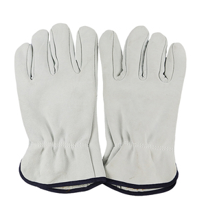 Venta al por mayor de piel de oveja blanca de alta resistencia de soldadura de cuero de seguridad de trabajo térmico guantes de conductor de cuero de vaca para los hombres con CE - Product Image 5