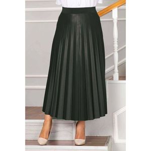 Jupe Plissée Hijab Taille Élastique Kaki - Product Image 2