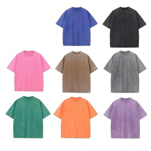 Camiseta desgastada recortada de gran tamaño lavada con piedra en blanco al por mayor, Camiseta de algodón desgastada Vintage personalizada, camiseta para hombre - Product Image 3