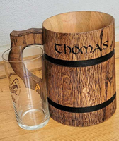 Mug à café en bois gravé personnalisé, écologique et de haute qualité pour les festivals Renaissance, les événements LARP et médiévaux - Marco Enterprises