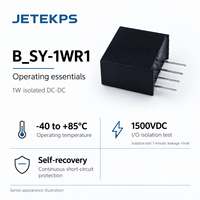 Convertisseur DC-DC isolé JETEKPS B0312SY-1WR1 1W, 3,3V vers 12V 83mA, module d'alimentation SIP non régulé, RoHS