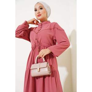 Robe à demi-boutons sur le devant Rose persane - Product Image 2