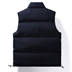 Chaleco Acolchado Beige para Hombre, Cuello Alto, Sin Mangas, Cortavientos, Invierno, con Bolsillos - Product Image 4