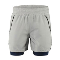 Pantalones cortos deportivos para correr para hombre 2 en 1, pantalones cortos de doble capa para correr, mallas ligeras de secado rápido con bolsillos para niños