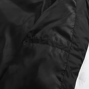 Men's <b>Reversible</b> Hooded Puffer Jacket Thick Polyester Filling Zipper Closure Casual Winter <b>Coat</b> Black and White Solid Colour - Product Image 4