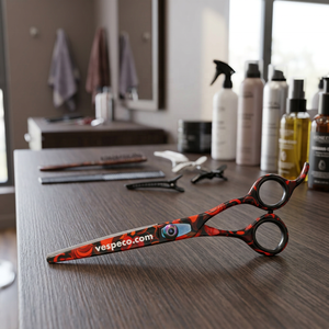 Ciseaux de toilettage pour animaux de compagnie en acier inoxydable de haute qualité lame droite enduite de papier pour outil de beauté de coupe de cheveux avec pointe pointue - Product Image 1