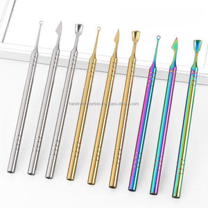 Pousse-cuticules russe double tête amélioré en acier inoxydable avec pierre à poncer pour l'élimination des bords, outil de manucure, logo personnalisé 2026 - Product Image 1