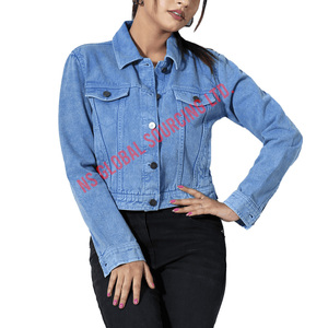 Veste en jean décontractée pour femme de tous les jours fabriquée avec un tissu en denim de haute qualité, parfaite pour les activités de plein air au printemps et en automne - Product Image 2