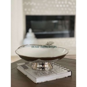 Tazón de comida de acero inoxidable de Metal de la mejor calidad, tamaño grande, hecho a mano, última llegada, diseño único, tazón recubierto de polvo de Color blanco - Product Image 4