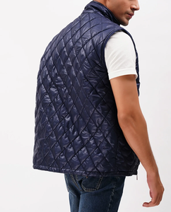 Chaqueta acolchada de invierno de talla grande personalizable de alta calidad para hombre, venta al por mayor, cremallera, lona sin mangas, logotipo en relieve, estilo callejero - Product Image 2