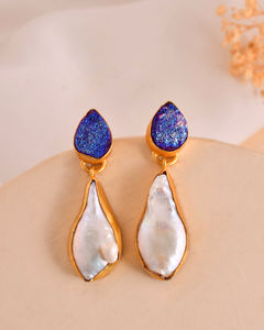 ต่างหูหินอัญมณี925เงินสเตอร์ลิงทำจากไทเทเนียมต่างหูชุบทอง18K ที่งดงามผู้ผลิตขายส่ง - Product Image 3