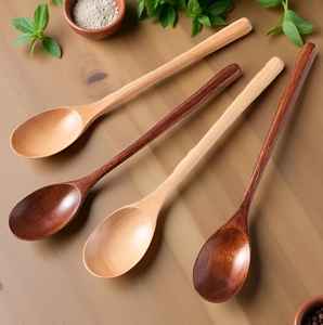 Cuchara de cocina de madera natural duradera de calidad superior perfecta para agitar o mezclar uso disponible a buen precio - Product Image 4