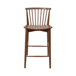 Silla de Bar Moderna con Respaldo de Madera de Teca Maciza y Asiento Ergonómico de Madera para Hotel, Restaurante, Hogar y Bar - Product Image 3