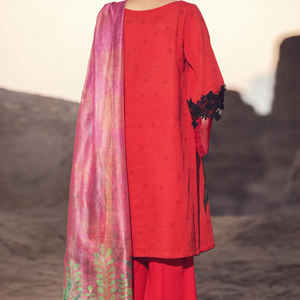 Conjunto de estola y Shalwar Kameez de seda de invierno de 3 piezas para mujer sin costuras para adultos para fiestas en India y Pakistán - Product Image 2