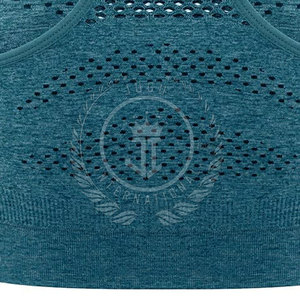Soutien-gorge de sport respirant à maintien élevé pour femmes professionnelles avec logo frontal en spandex/polyester pour le yoga - Product Image 6