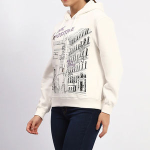 เสื้อฮู้ดถักไหมพรมสำหรับผู้หญิง ฤดูหนาว ผ้าฝ้าย 100% โลโก้ด้านหน้า ปรับแต่งสีและขนาดได้ ระบายอากาศ แห้งเร็ว ผลิตในปากีสถาน แบบคอต่ำ MOQ ต่ำ - Product Image 4