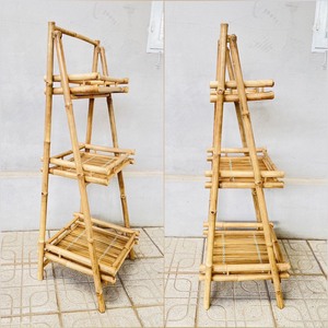 Estantes colgantes de bambú para pared / Muebles de bambú para baño, soporte de madera para macetas, estante de exhibición para flores - Product Image 2