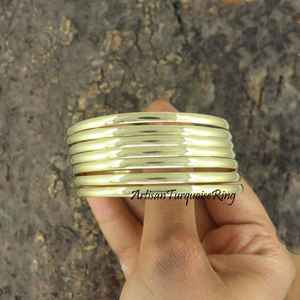 Brazalete de latón crudo de 69mm, brazalete con incrustaciones, brazalete de canal en blanco, pulsera ancha hecha a mano, latón crudo - Product Image 6