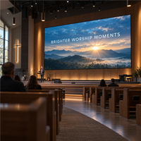 Panneau d'affichage LED intérieur P5 SMD GOB 3840Hz, couleur pleine, service frontal, haute résolution, écran mural LED pour salle d'église