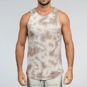 Débardeurs pour hommes Cloud Dye Drop Cut Débardeur pour hommes 100% coton Spandex Entraînement Respirant avec service OEM Débardeurs pour hommes - Product Image 3