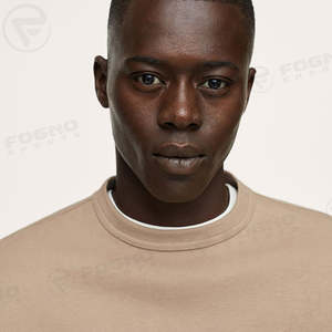 Wholesale Custom Logo Plain Men <b>Crewneck</b> Sweatshirt Relaxed Fit 100% Cotton Blanks Soft Comfy Basics Custom Sweatshirts For Men - Product Image 4