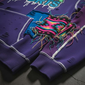 Sweat-shirt à capuche vintage surdimensionné avec logo brodé en gros, sweat-shirt délavé à l'acide, sweat-shirt délavé au soleil pour hommes - Product Image 4