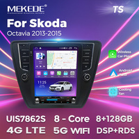 MEKEDE-Reproductor de audio para coche, sistema de radio con Android TS, WIFI, 4G, DVR, DSP, TMPS, para Skoda Octavia 2013-2015