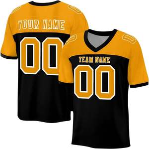 Uniformes de football américain OEM Maille personnalisée Polyester à séchage rapide Manches rayées Impression par sublimation Logo de l'équipe Nom Numéros - Product Image 5