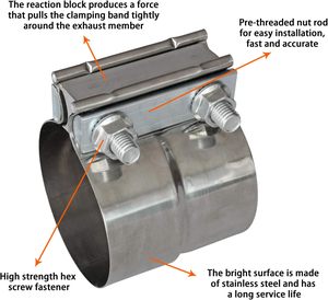 คีมหนีบท่อไอเสียสแตนเลส3 2.75 4นิ้ว2.<span class=keywords><strong>5</strong></span> 2.25สำหรับเชื่อมต่อระบบรถยนต์เทอร์โบ - Product Image 6