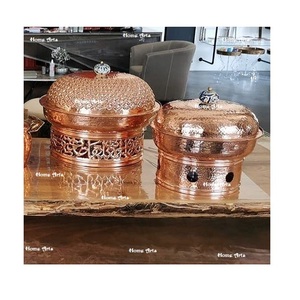 Chauffe-plats en cuivre martelé chauffe-plats de forme ronde de la plus haute qualité pour fournisseur en gros - Product Image 1