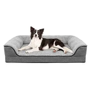 Lits de luxe respectueux de l'environnement pour chiens, vente en gros, bon marché, mousse à mémoire de forme, lit confortable pour chiens