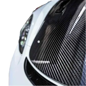 TWL-Porsche-Wholesale Factory 718 Cayman GTS GT4 RS LOOK CARBON FIBER FRONT HOOD BONNET With V-line Pattern