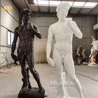 Statue de David en fibre de verre grandeur nature Ideal Arts Sculpture masculine en résine personnalisée pour la décoration d'art moderne de la maison et du jardin