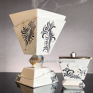Juegos de 2 Quemador de incienso con acabado blanco de forma única de metal de aluminio más exigente Venta caliente de buena calidad - Product Image 1