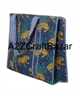 Sac fourre-tout à bandoulière longue en coton matelassé fait main pour femmes, écologique, style bohème indien, sacs à rayures pour courses - Product Image 4