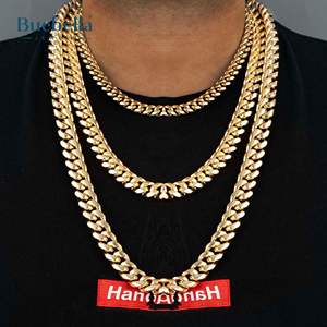 Men's 8mm <b>Cuban</b> <b>Chain</b> Necklace S925 Silver Hip Hop Rock Fine Jewelry 18k <b>Gold</b> Plated - Product Image 3