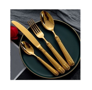 Juego de cubiertos de acero inoxidable de color plateado para accesorios de mesa Juego de cubiertos de calidad de lujo Cuchara Tenedor Cuchillo - Product Image 5