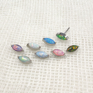 Cấy ghép lớp <span class=keywords><strong>titanium</strong></span> ear piercing SET OPAL đẩy Pin labret Lip Studs vàng mạ Claw thiết lập công nghệ các loại cho đám cưới - Product Image 5