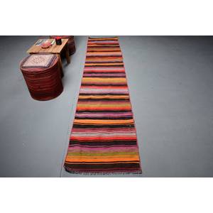 Alfombra de lana tradicional de área grande, rectángulo de 2,1x9,7 pies con diseño de retazos, rayas rojas y naranjas; para pasillo, habitación, cabecera, nuevo modelo - Product Image 1